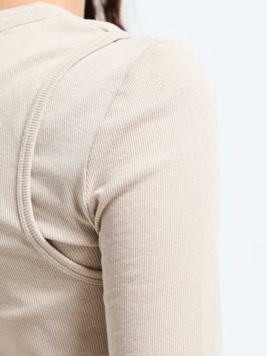 Acne Studios - Layered long-sleeve t-shirt in Oatmeal Beige