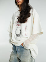 Acne Studios - Layered print t-shirt in Off White