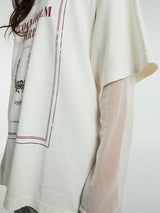 Acne Studios - Layered print t-shirt in Off White