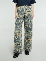 Acne Studios - 1981 U Denim Distressed Monogram Jeans in Mid Blue