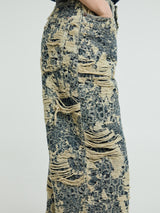 Acne Studios - 1981 U Denim Distressed Monogram Jeans in Mid Blue