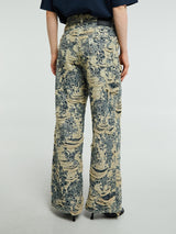 Acne Studios - 1981 U Denim Distressed Monogram Jeans in Mid Blue