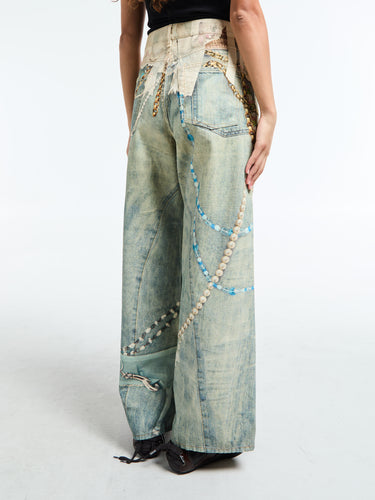 Acne Studios - Jeans in White and Blue Print