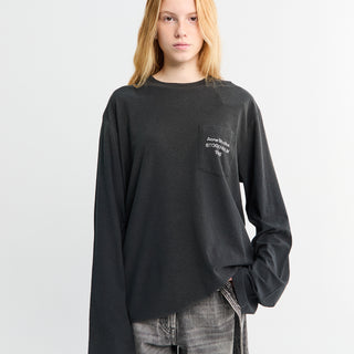 Acne Studios - Longsleeved Logo T-Shirt in Faded Black