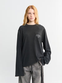 Acne Studios - Longsleeved Logo T-Shirt in Faded Black