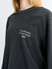 Acne Studios - Longsleeved Logo T-Shirt in Faded Black
