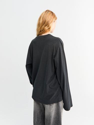 Acne Studios - Longsleeved Logo T-Shirt in Faded Black