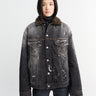 Acne Studios - Faux Fur Trimmed Denim Jacket in Black