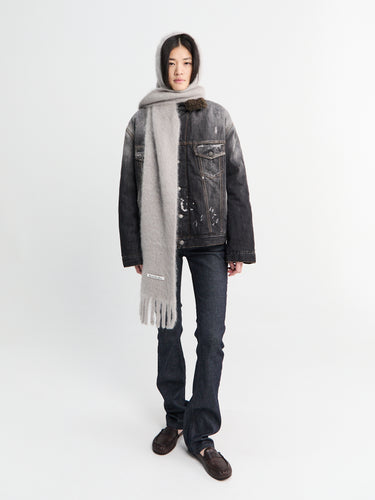 Acne Studios - Faux Fur Trimmed Denim Jacket in Black