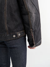Acne Studios - Faux Fur Trimmed Denim Jacket in Black