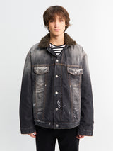 Acne Studios - Faux Fur Trimmed Denim Jacket in Black
