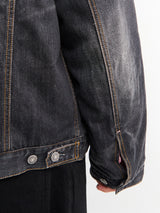 Acne Studios - Faux Fur Trimmed Denim Jacket in Black