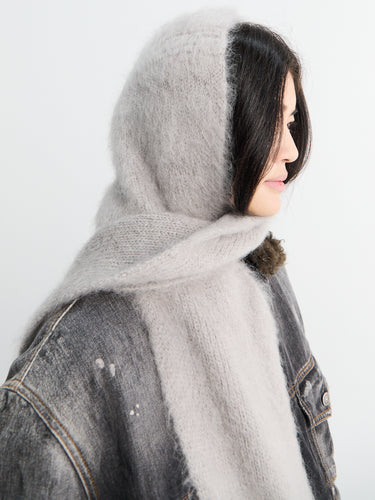 Acne Studios - Mohair Scarf with Hood in Grey