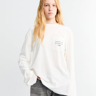 Acne Studios - Longsleeved Logo T-Shirt in Optic White