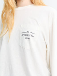 Acne Studios - Longsleeved Logo T-Shirt in Optic White