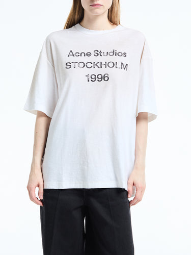 Acne Studios - Relaxed Fit Logo T-Shirt in Dusty White