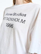 Acne Studios - Relaxed Fit Logo T-Shirt in Dusty White