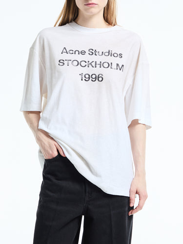 Acne Studios - Relaxed Fit Logo T-Shirt in Dusty White