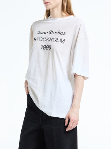 Acne Studios - Relaxed Fit Logo T-Shirt in Dusty White