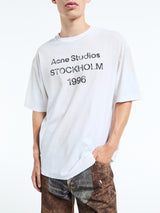 Acne Studios - Relaxed Fit Logo T-Shirt in Dusty White