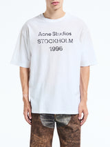 Acne Studios - Relaxed Fit Logo T-Shirt in Dusty White