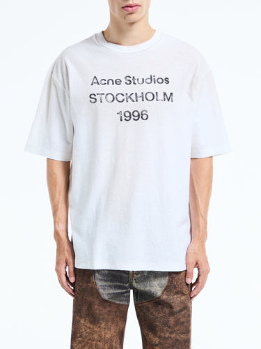 Acne Studios - Relaxed Fit Logo T-Shirt in Dusty White