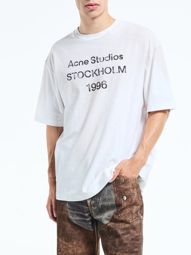 Acne Studios - Relaxed Fit Logo T-Shirt in Dusty White