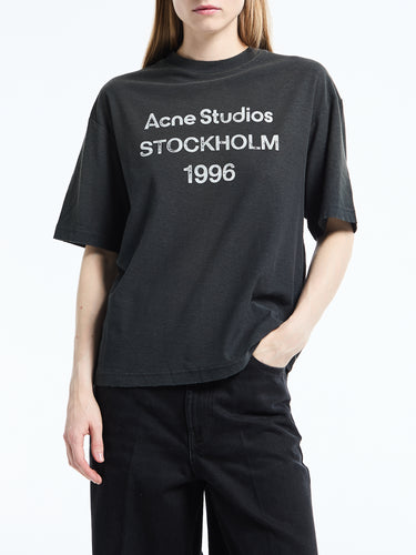 Acne Studios - Relaxed Fit Logo T-Shirt in Faded Black