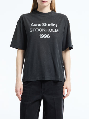 Acne Studios - Relaxed Fit Logo T-Shirt in Faded Black