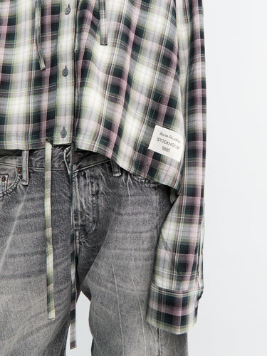 Hooded Overshirt in Black and Green