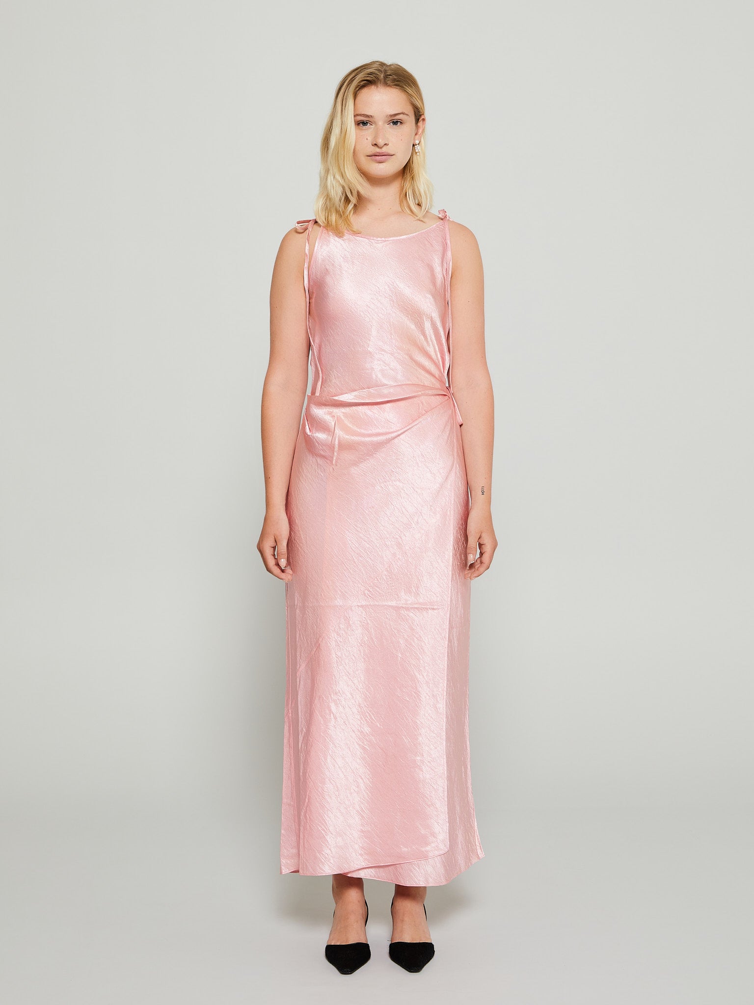 Acne Studios - Satin Strap Dress in Fresh Pink