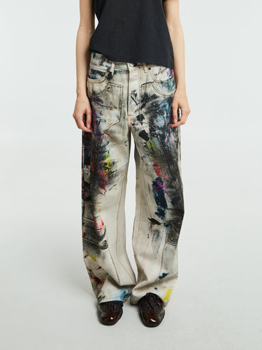 Acne Studios - Printed Jeans in White and Multi