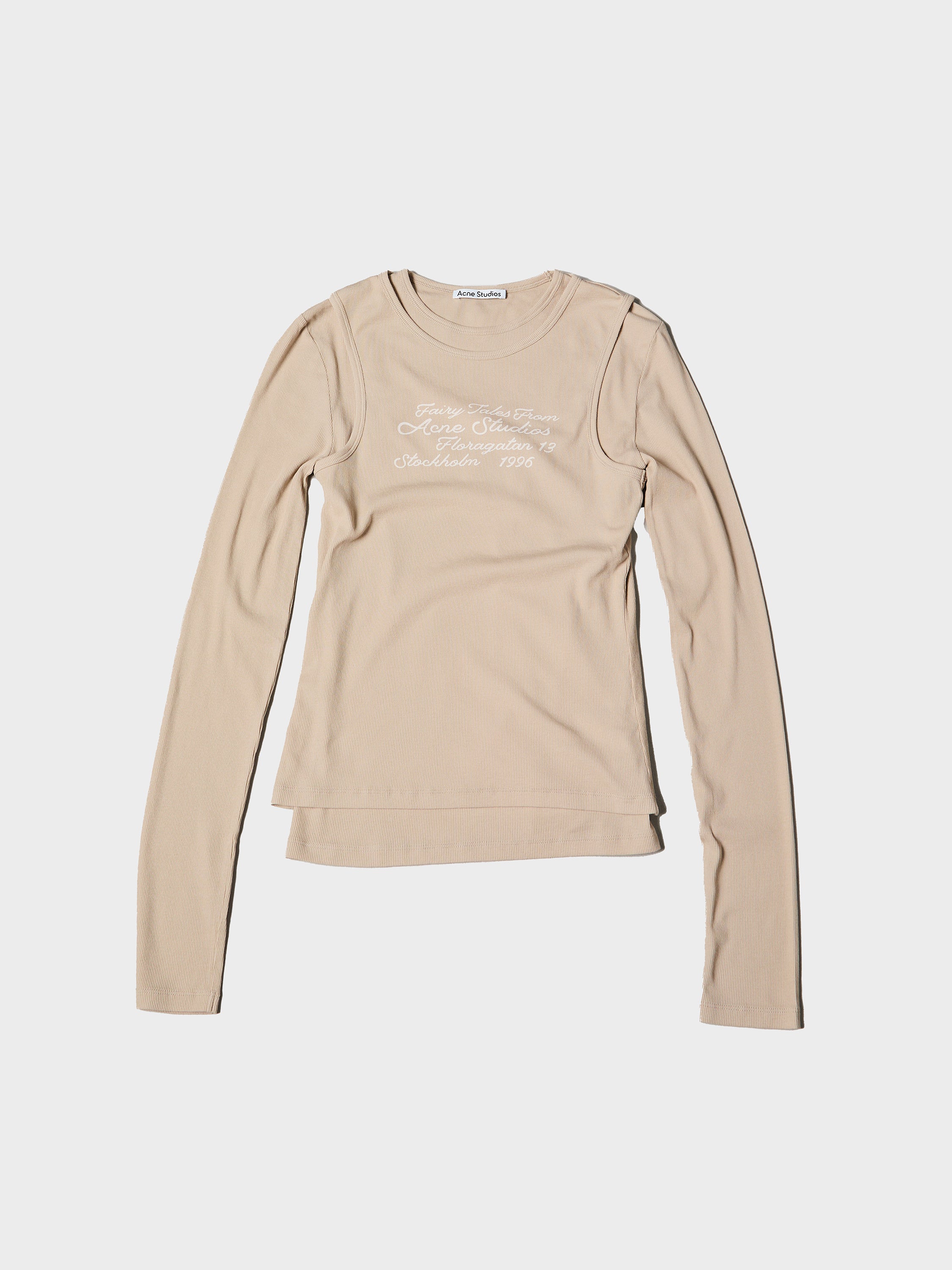 Acne Studios - Layered long-sleeve t-shirt in Oatmeal Beige