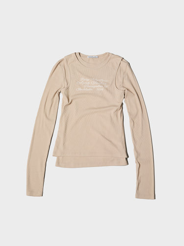 Acne Studios - Layered long-sleeve t-shirt in Oatmeal Beige