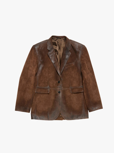 Acne Studios - Suede Suit Jacket in Cognac Brown