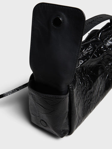 Acne Studios - Multipocket Crinkled Patent Bag in Black
