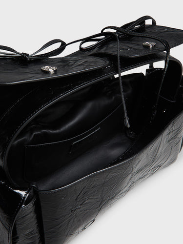 Acne Studios - Multipocket Crinkled Patent Bag in Black