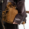 Acne Studios - Multipocket Bucket Suede Bag in Cognac Brown
