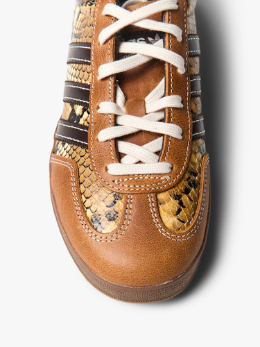 Adidas - Wales Bonner Gazelle Snake Sneakers in Dust Rust, Wonder White and Collegiate Burgundy