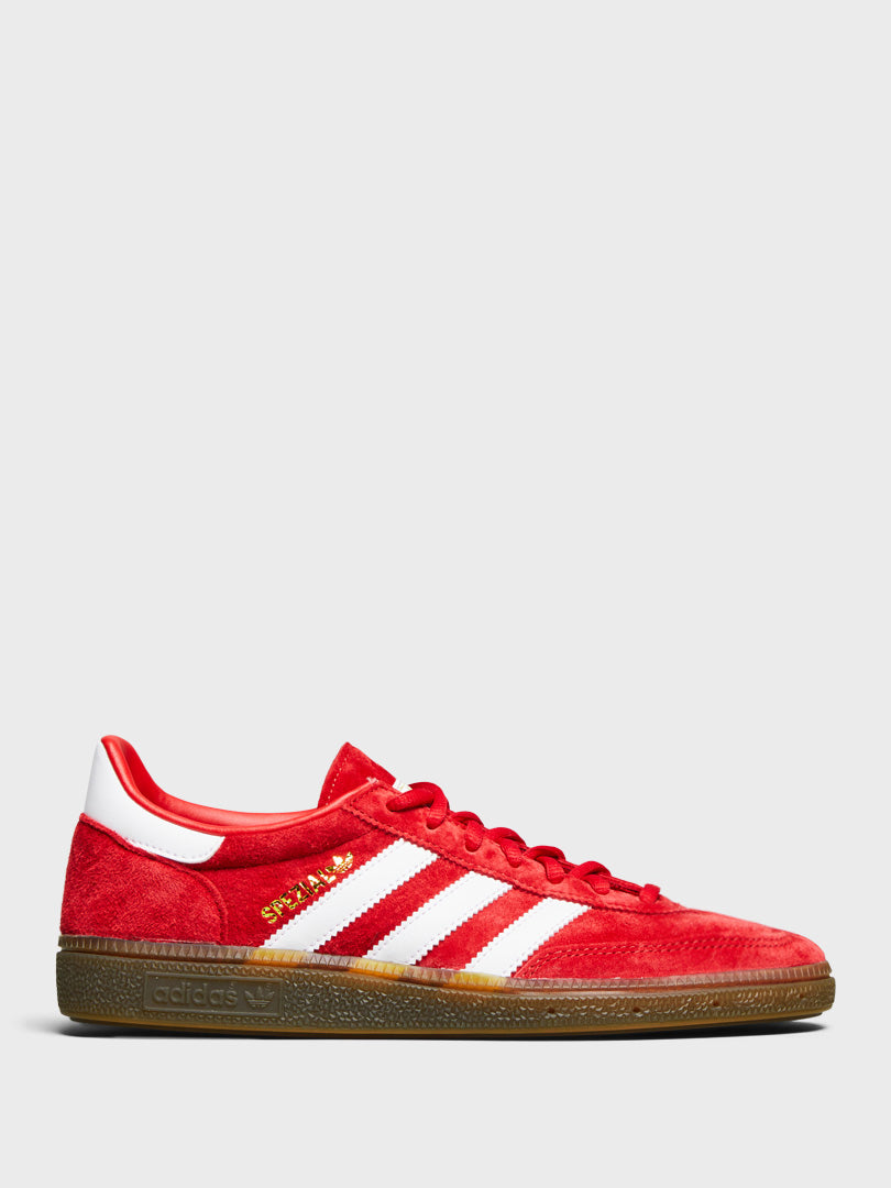 Adidas - Handball Spezial Sneakers in Scarlet, Cloud White, and Gum