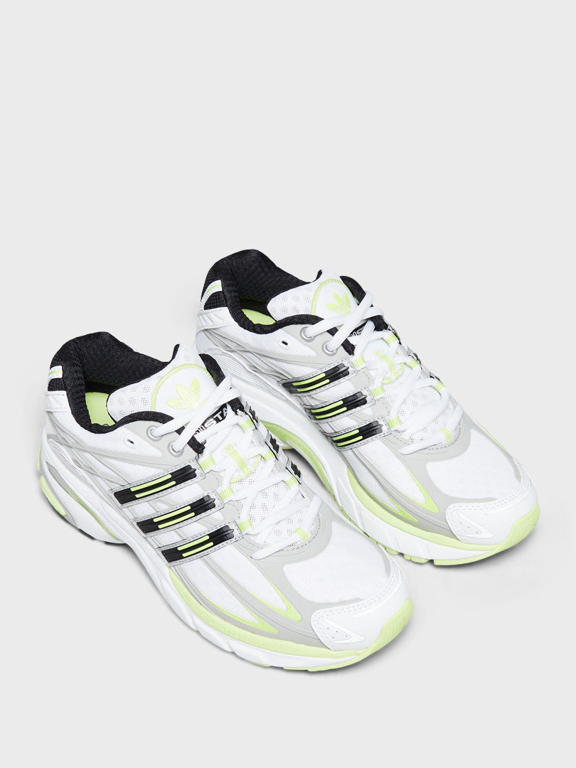 Adistar Cushion Sneakers in Cloud White / Pulse Lime and Core Black