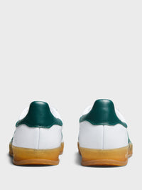 Adidas - Women's Gazelle Indoor Sneakers in Cloud White, Collegiate Green and Core Black