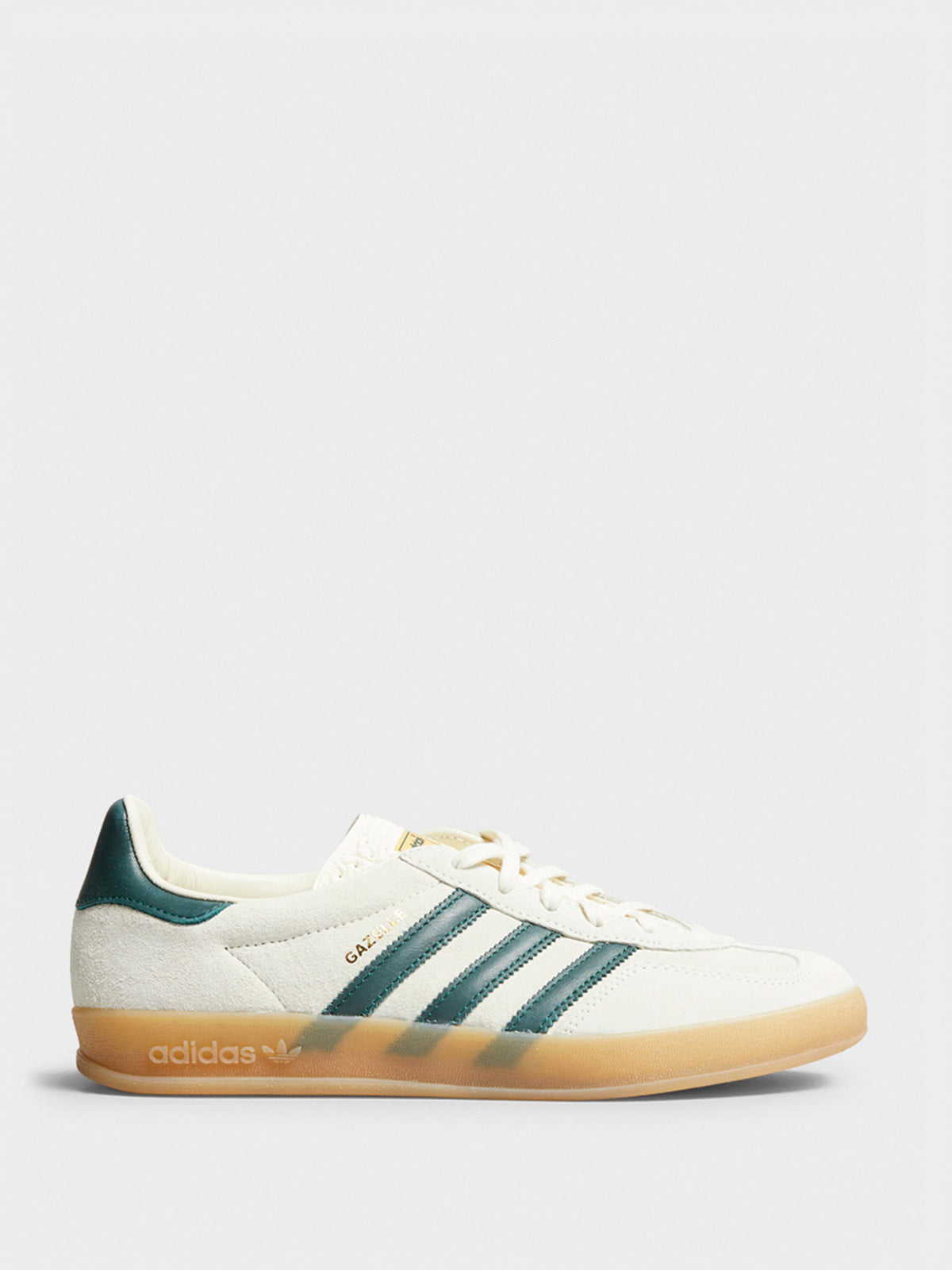 Adidas - Gazelle Indoor Sneakers in Cream White and Collegiate Green