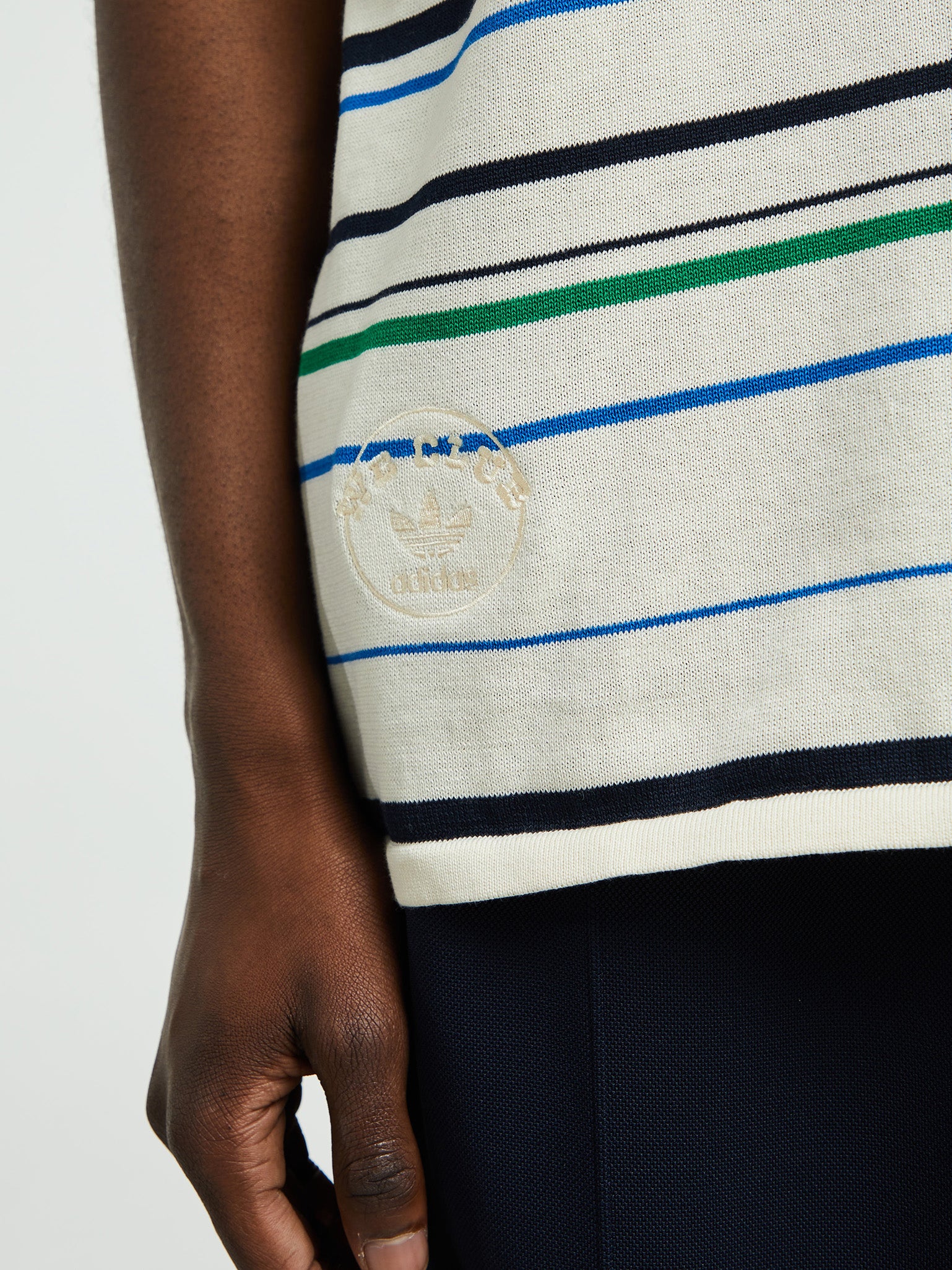 Adidas - Wales Bonner Knit Polo in White/Green
