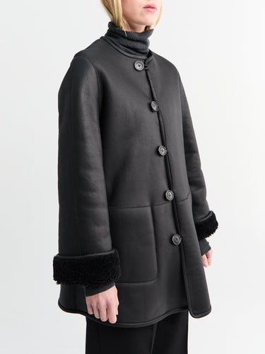 AF Agger - Shearling Coat in Black