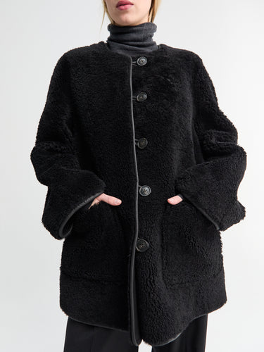 AF Agger - Shearling Coat in Black