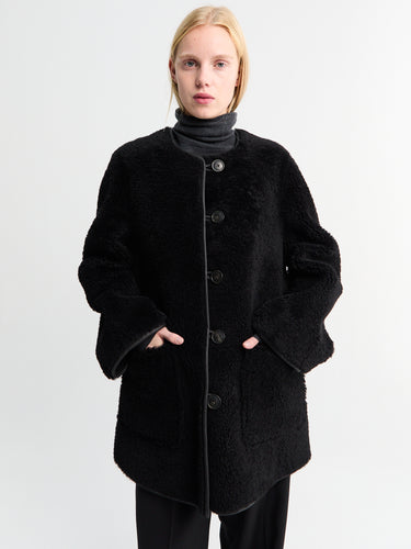 AF Agger - Shearling Coat in Black