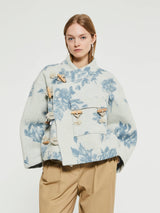 AF Agger - Klippan Boiled Wool Jacket in Blue Jacquard