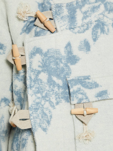 AF Agger - Klippan Boiled Wool Jacket in Blue Jacquard
