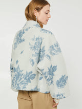 AF Agger - Klippan Boiled Wool Jacket in Blue Jacquard